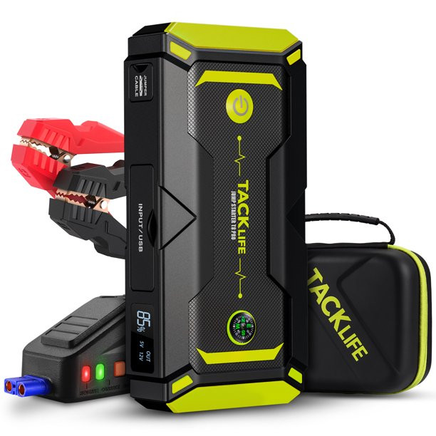 Tacklife T8 Pro 1200A Peak 18000mAh Water-Resistant Car Jump Starter. Green