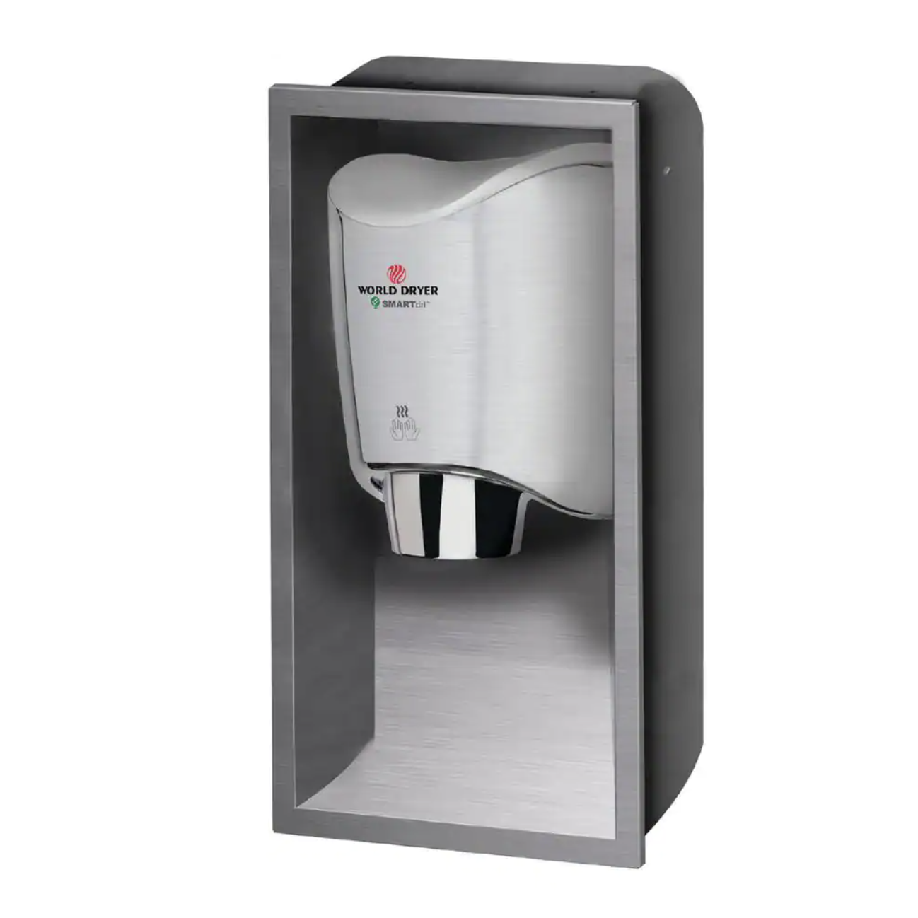 World Dryer Recess Kit for SMARTdri/ SMARTdri Plus Hand Dryers in Brushed Stainless Steel