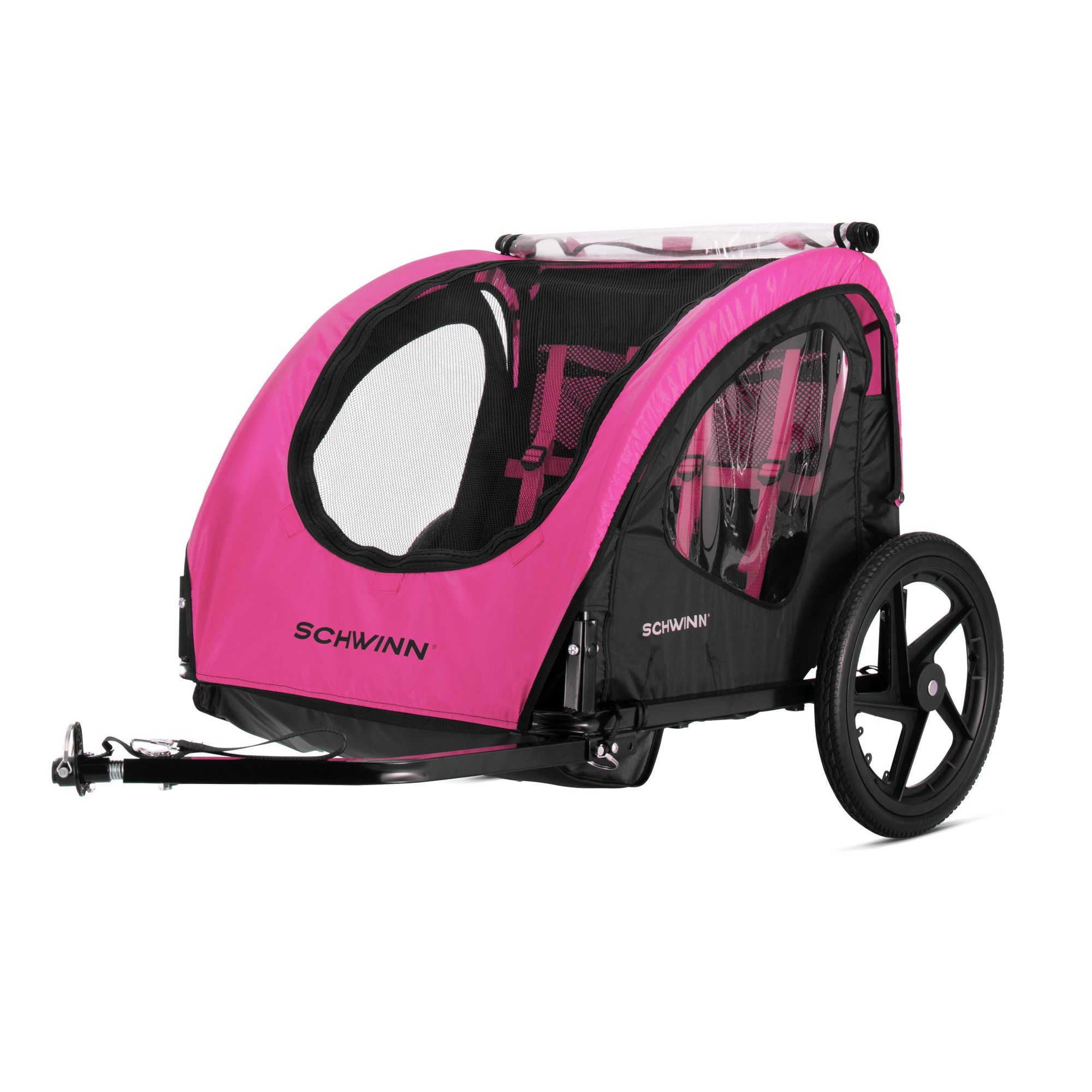 Schwinn Shuttle Foldable Bike Trailer. 2 Passengers. Pink/ Black