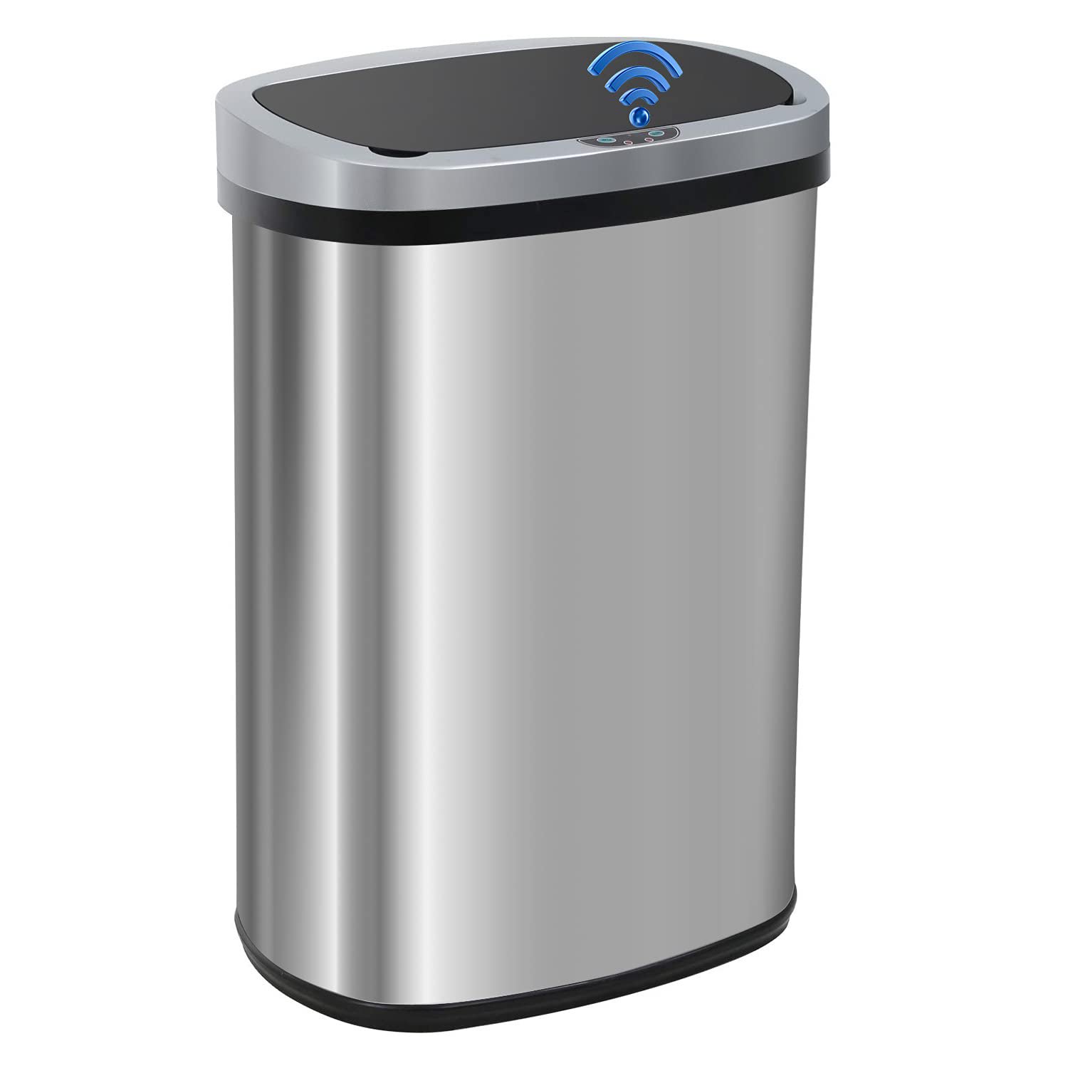 BestOffice Touch Free Sensor Stainless Steel Trash Can. 13.2 Gallon