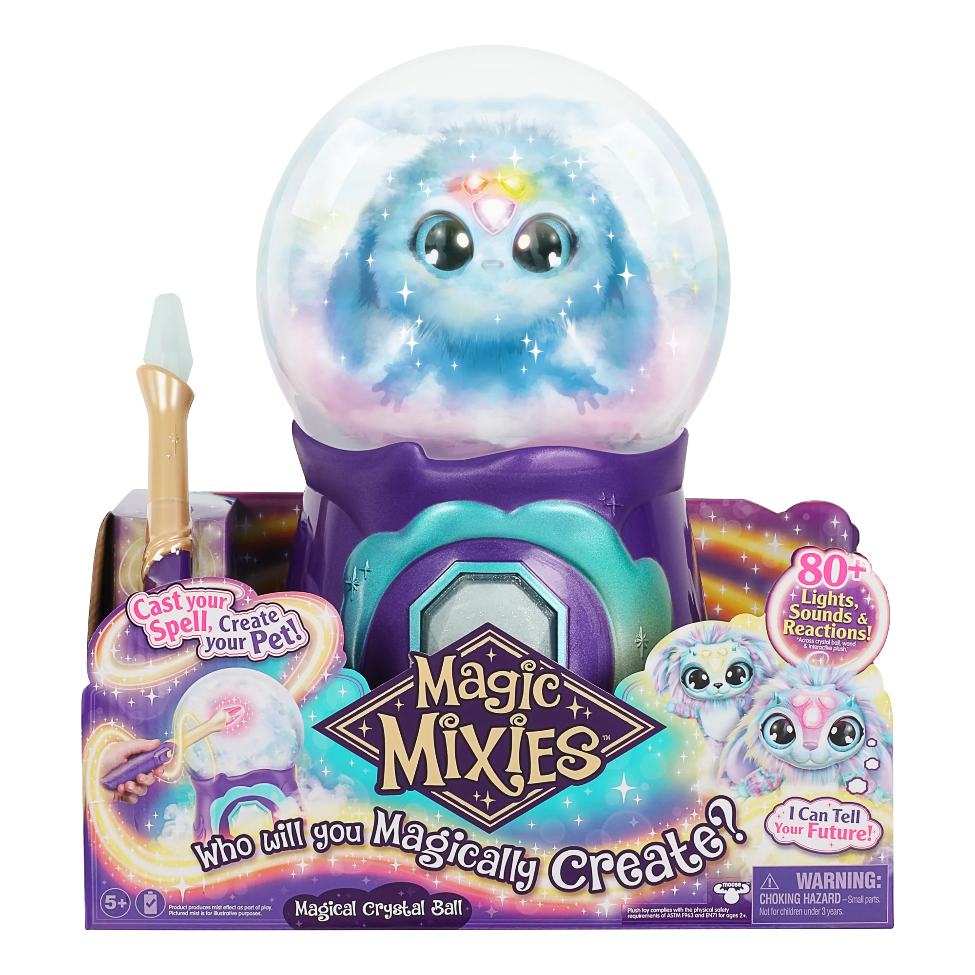 Magic Mixies Magical Misting Crystal Ball with Interactive 8-Inch Blue Plush Toy and 80+ Sounds and Reactions