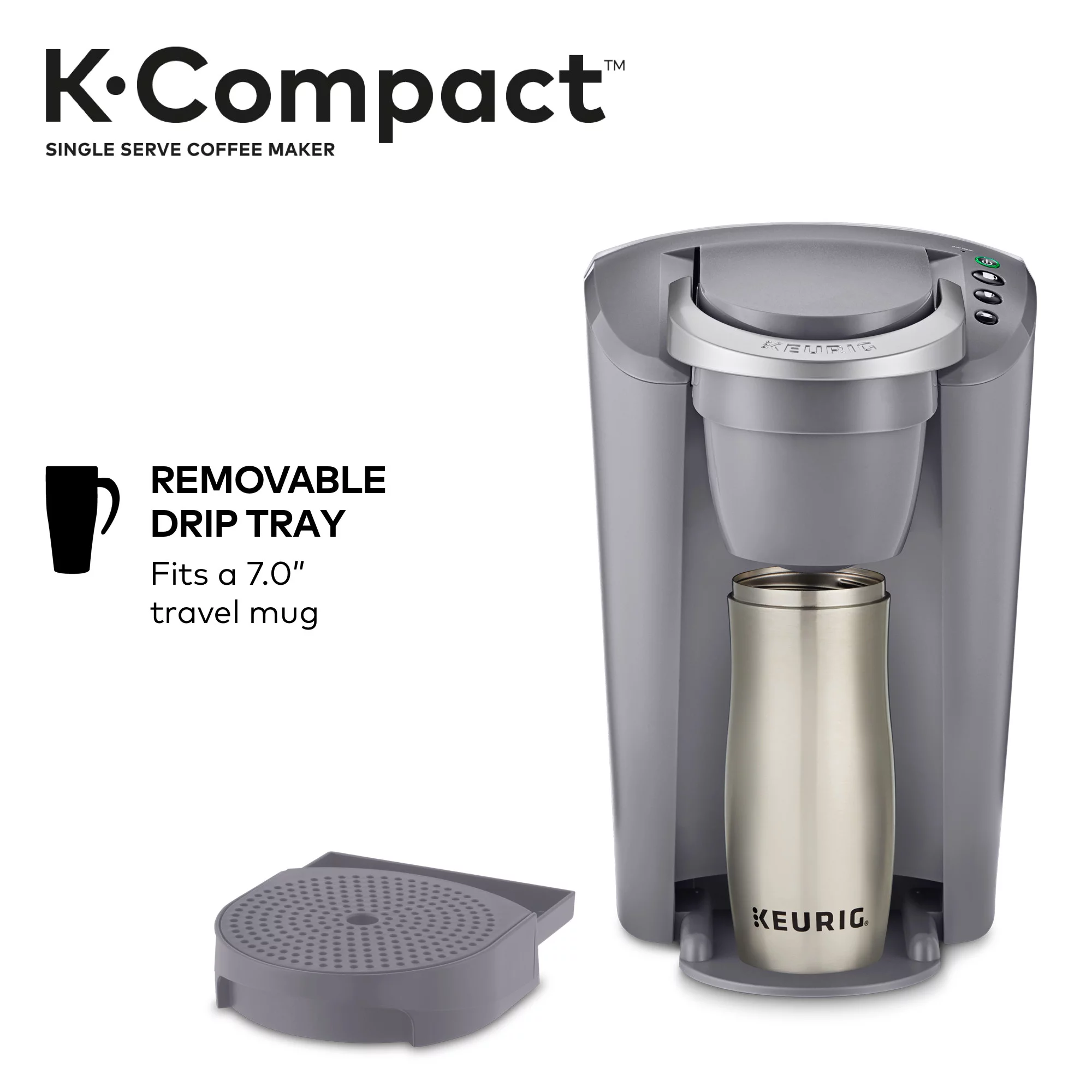 Keurig K-Compact Single-Serve K-Cup Pod Coffee Maker. Moonlight Grey