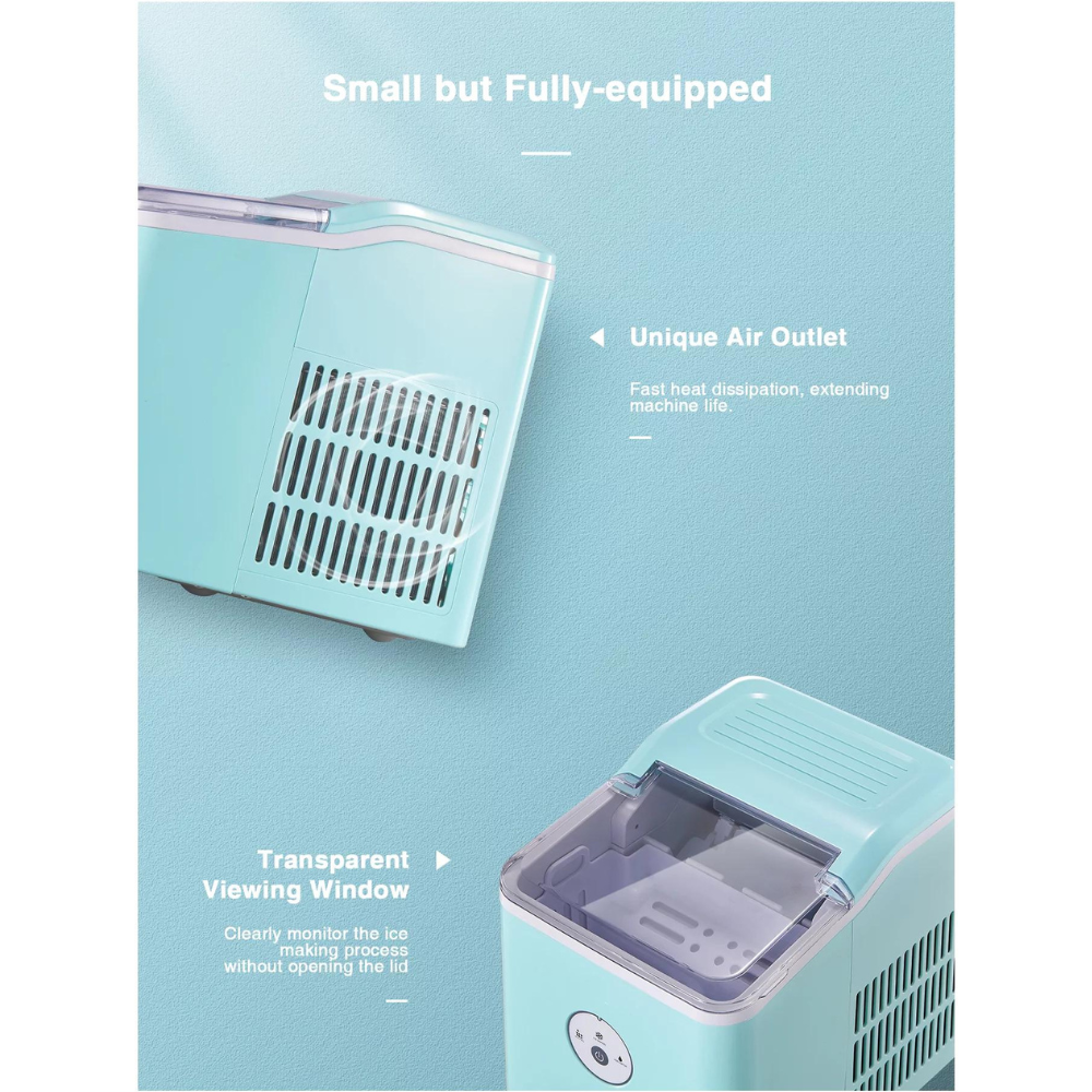 Aicook Ice Maker Countertop. 28 lbs. Ice in 24 Hrs. 9 Ice Cubes Ready in 5 Minutes. Portable Ice Maker Machine