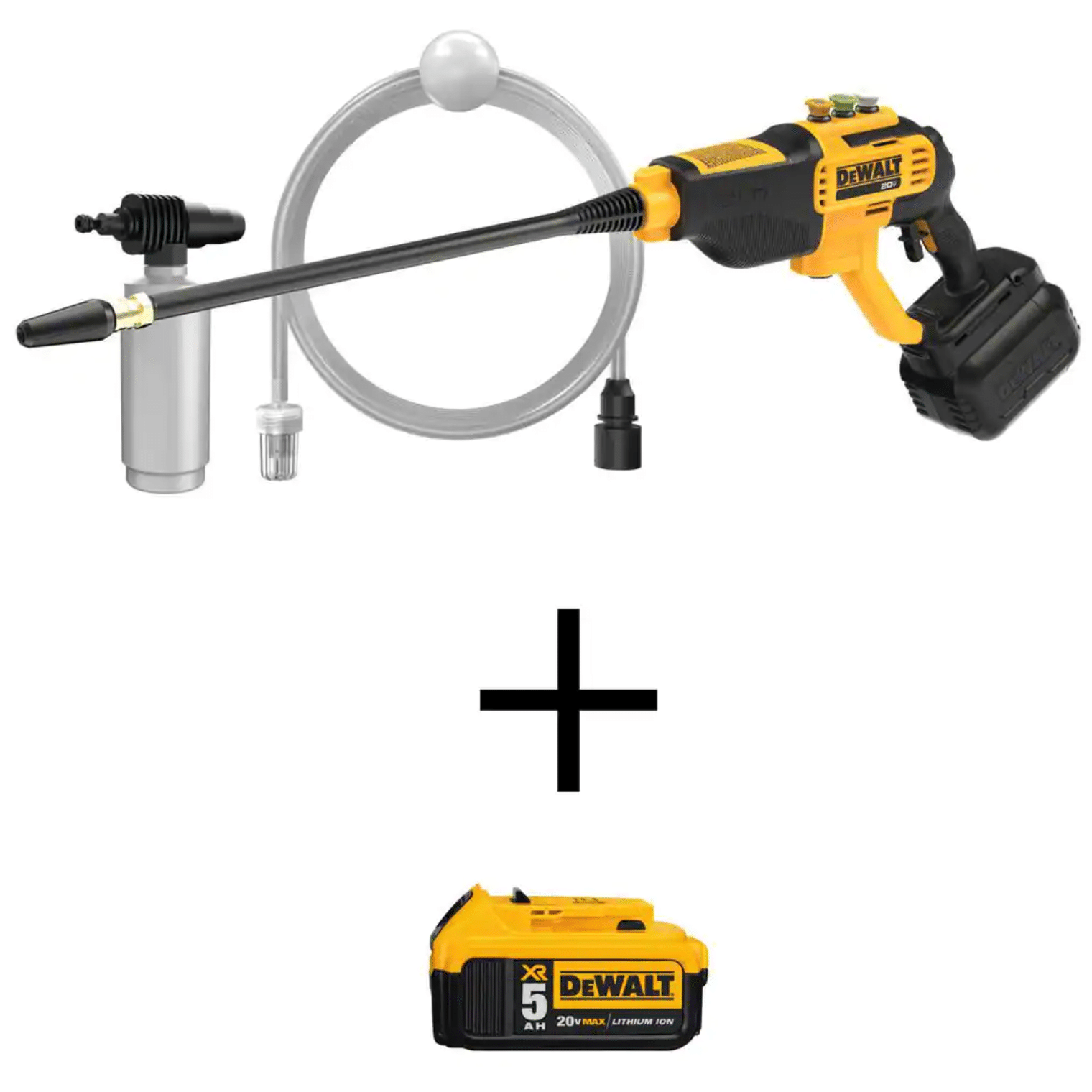 Dewalt 20V Max 550PSI. 1.0GPM Cold Water Cordless Electric Power Cleaner with 20-Volt Max Lithium-Ion (1) 5.0 Ah Battery
