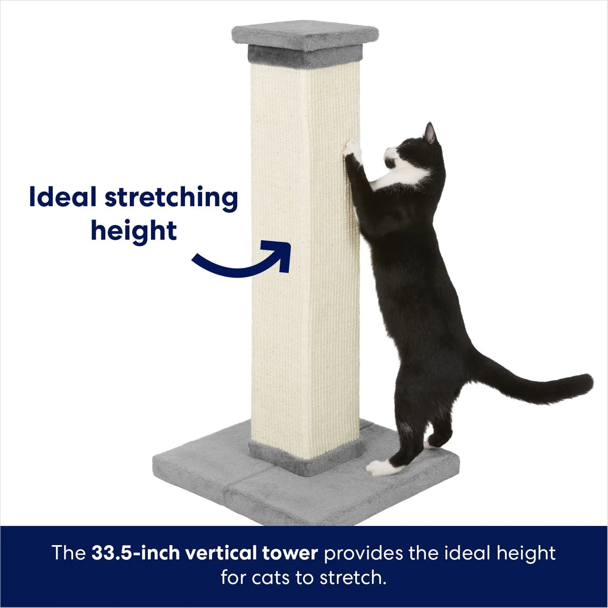 Frisco 33.5-in Sisal Cat Scratching Post. Gray