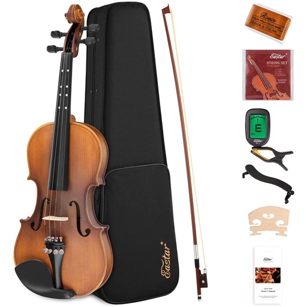 Eastar 4/4 Full-Size Violin Set Matte Fiddle for Kids Beginners Students Adults Imprinted Guide on Fingerboard EVA-3