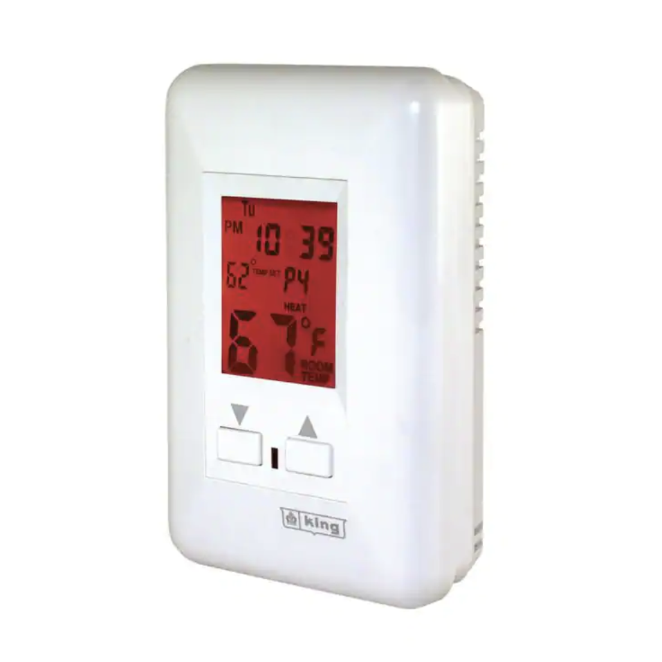 King Electric Thermostat Electronic 7-Day Programmable 208/240-Volt 22 Amp Single Pole