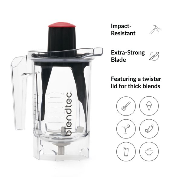 Blendtec 37 oz Twister Jar - Blender Jar Set - 16 oz Blending Capacity