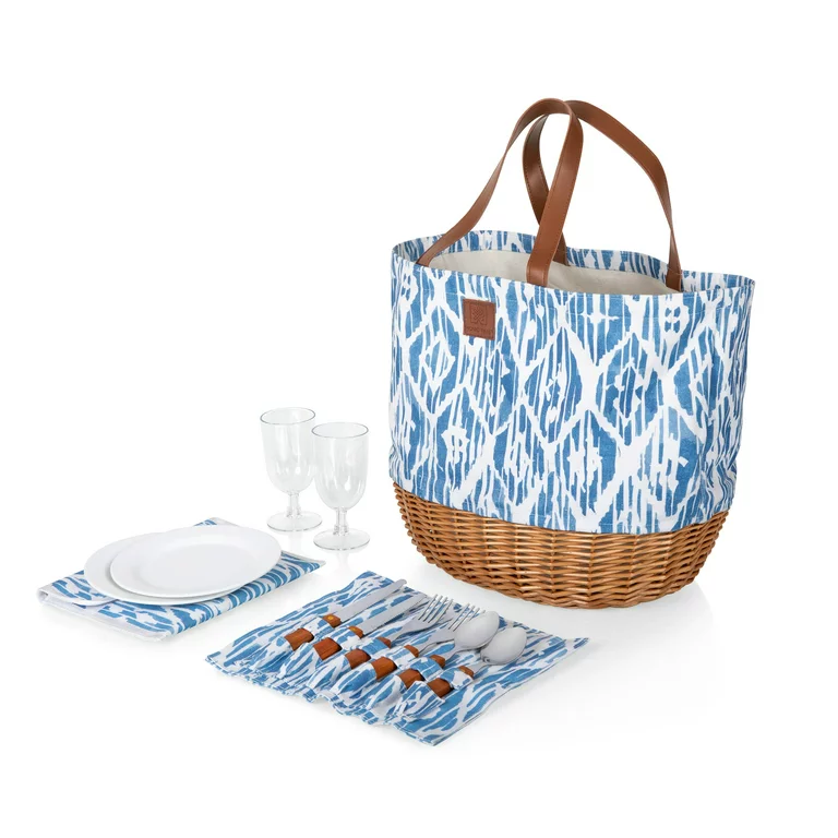 Picnic Time Promenade Picnic Blue Basket