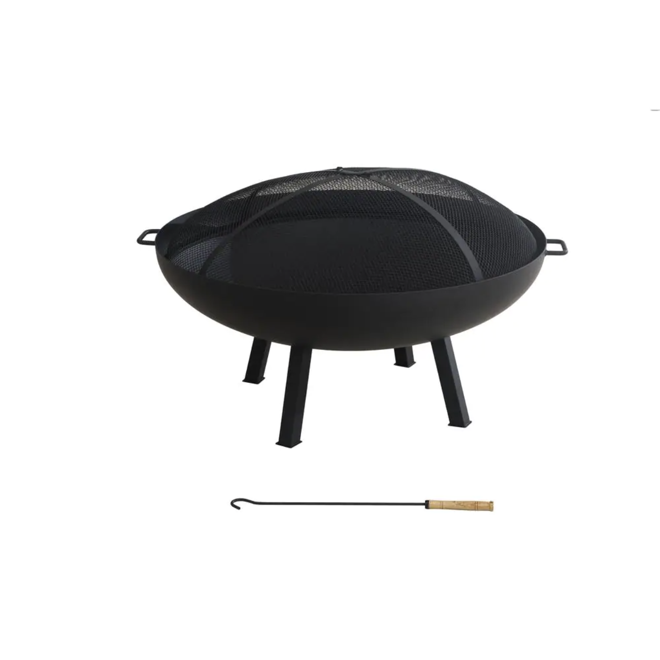 Hampton Bay Windgate 40 in. Dia. Round Steel Wood Burning Fire Pit with Spark Guard