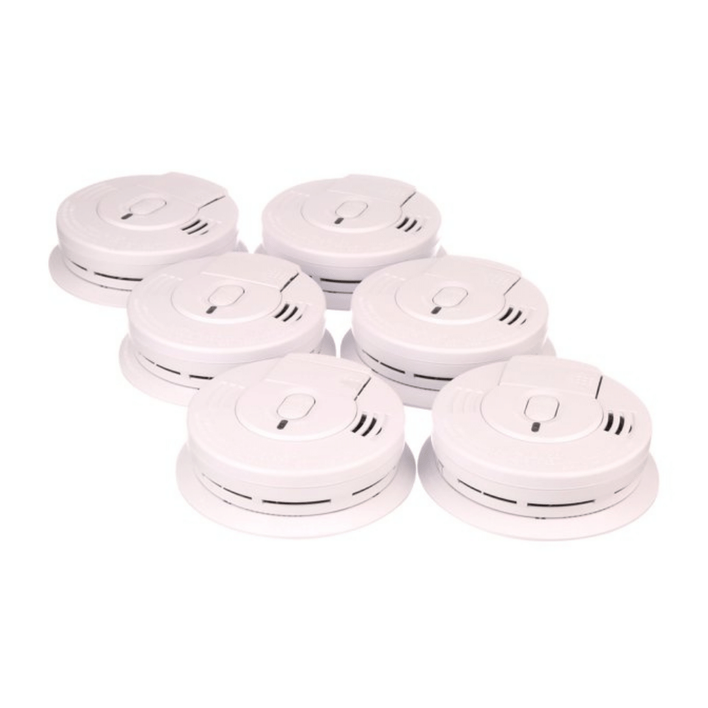 Kidde Contractor Hardwire Ionization Smoke Alarms with Front Battery Door. Pack of 6