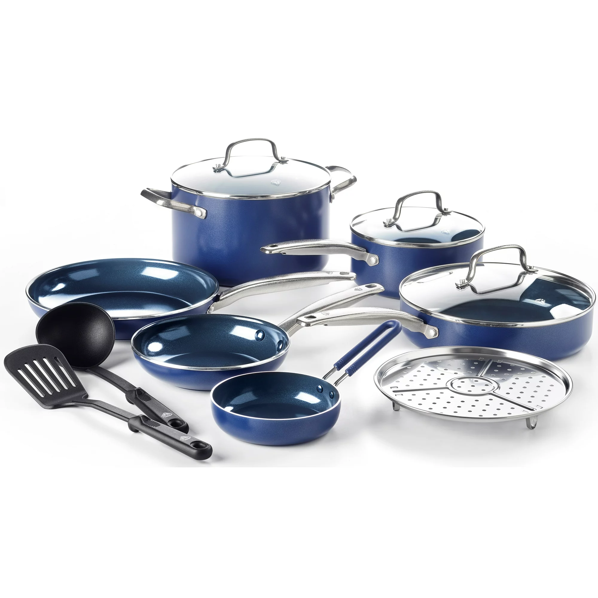 Blue Diamond 12-Piece Toxin-Free Ceramic Nonstick Pots and Pans Cookware Set