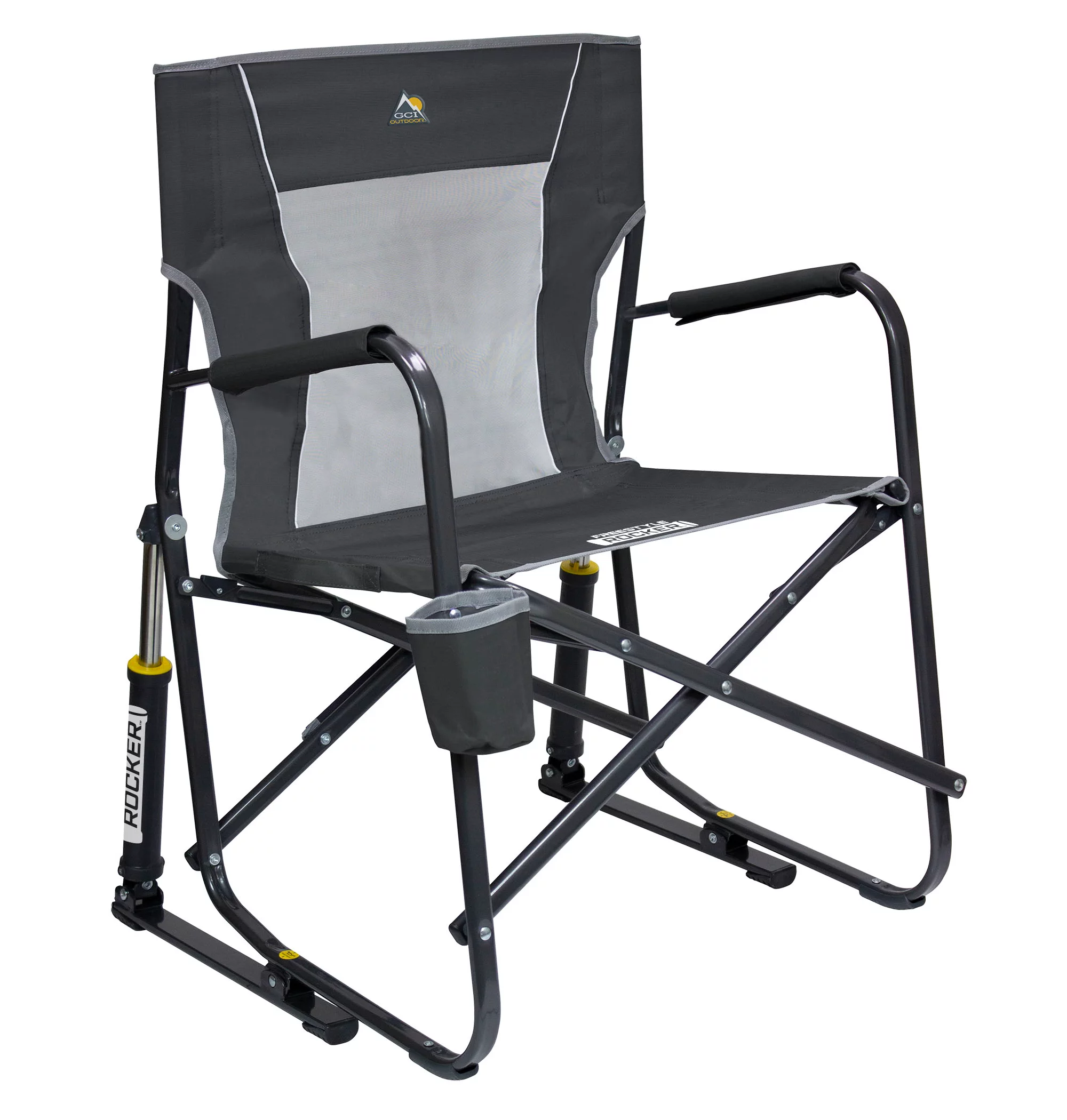 GCI Outdoor Freestyle Rocker Mesh Chair. Pewter Gray