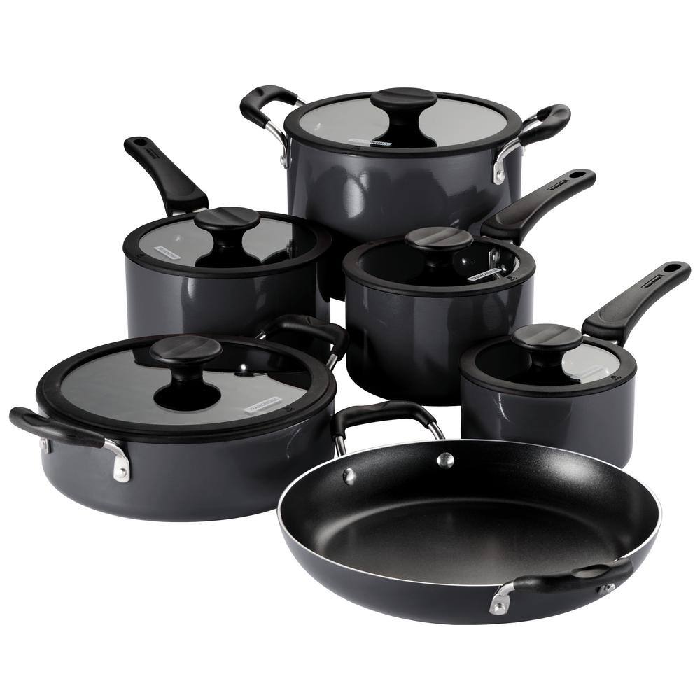 Tramontina 11-Piece Nesting Aluminum Nonstick Cookware Set in Gray