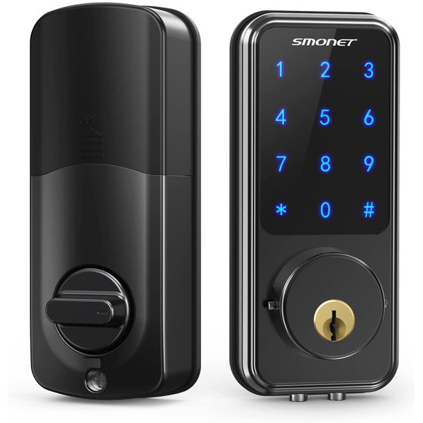 Smart Lock. Smonet Touchscreen Keypad Deadbolt. Keyless Door Entry for Exterior Door