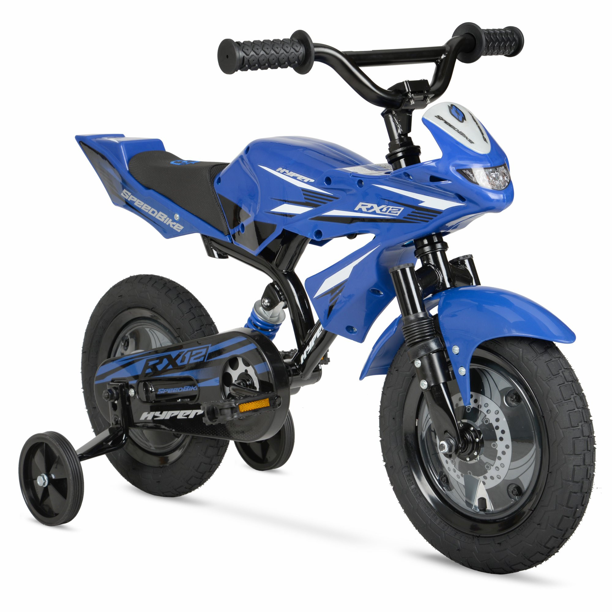 Hyper Bicycles 12-Inch Boys Speedbike. Blue. with Training Wheels