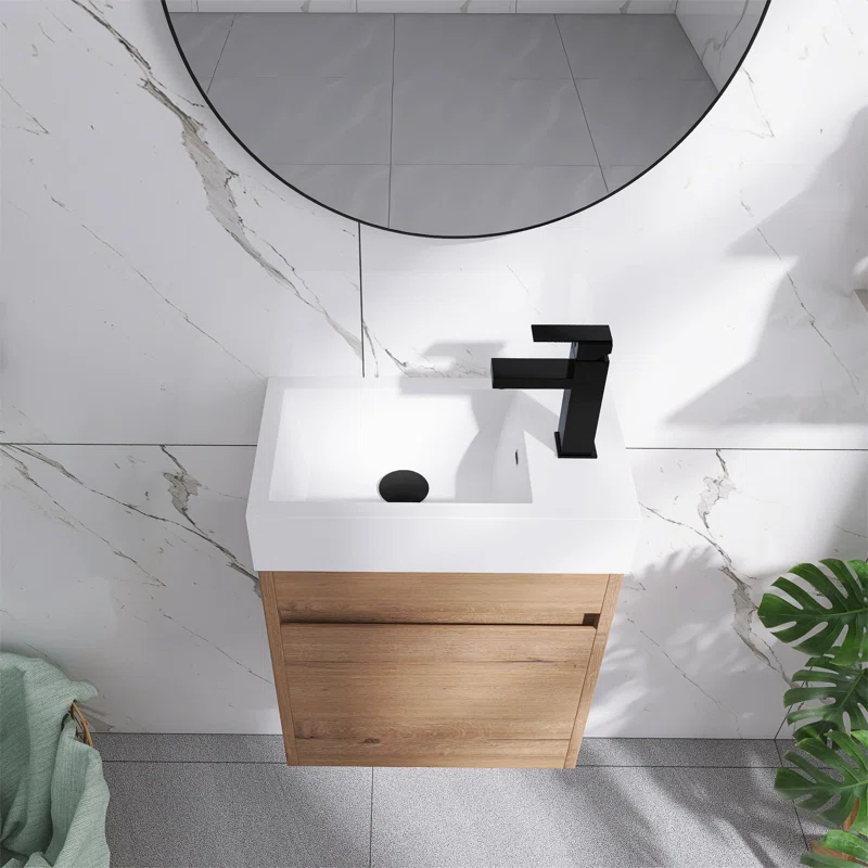 Wrought Studio Argylle 18.2” Wall Mounted Single Bathroom Vanity