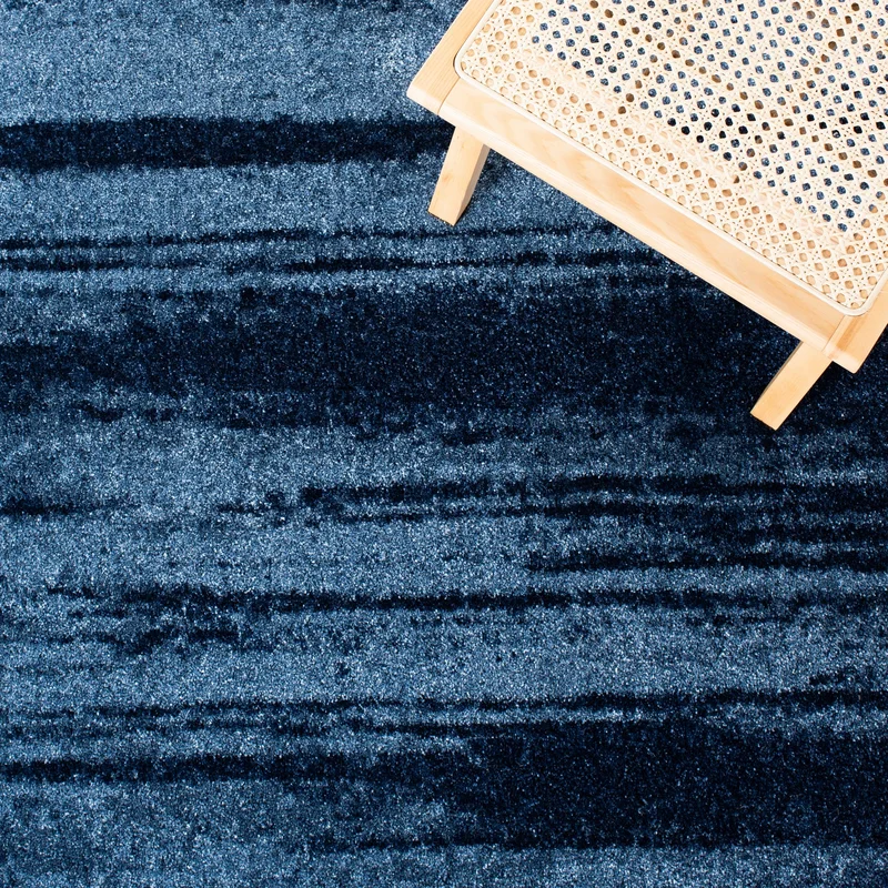 Wrought Studio Socorro Machine Woven / Power Loomed Performance Blue Rug