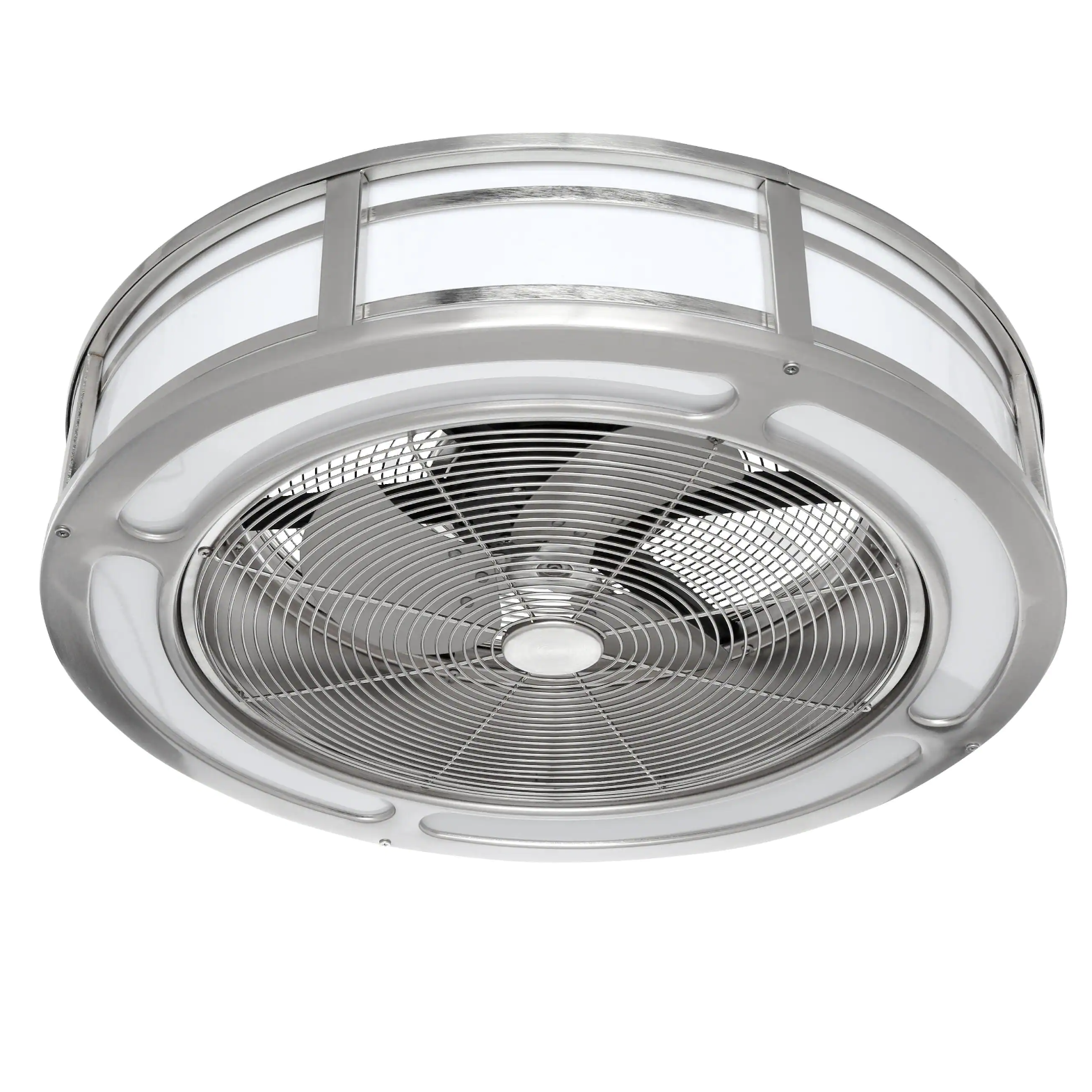 Home Decorators Collection Brette II 23 in. LED Indoor/Outdoor Brushed Nickel Ceiling Fan with Light and Remote Control