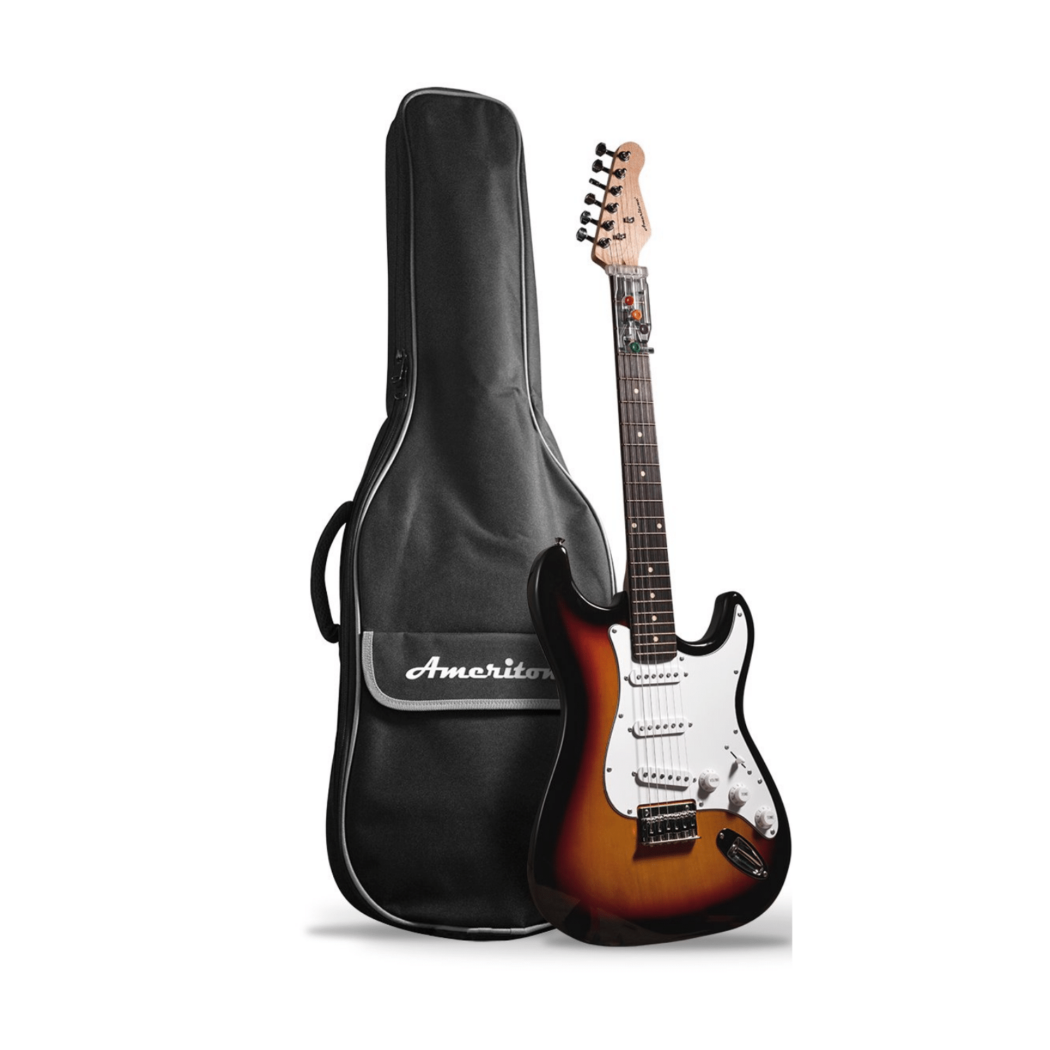 Ameritone “Learn to Play” Double Cutaway Tobacco Sunburst Electric Guitar