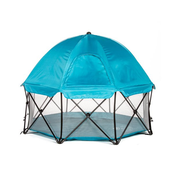 Regalo My Play 8 Panel Foldable and Portable Play Yard with Full UV Canopy. Teal