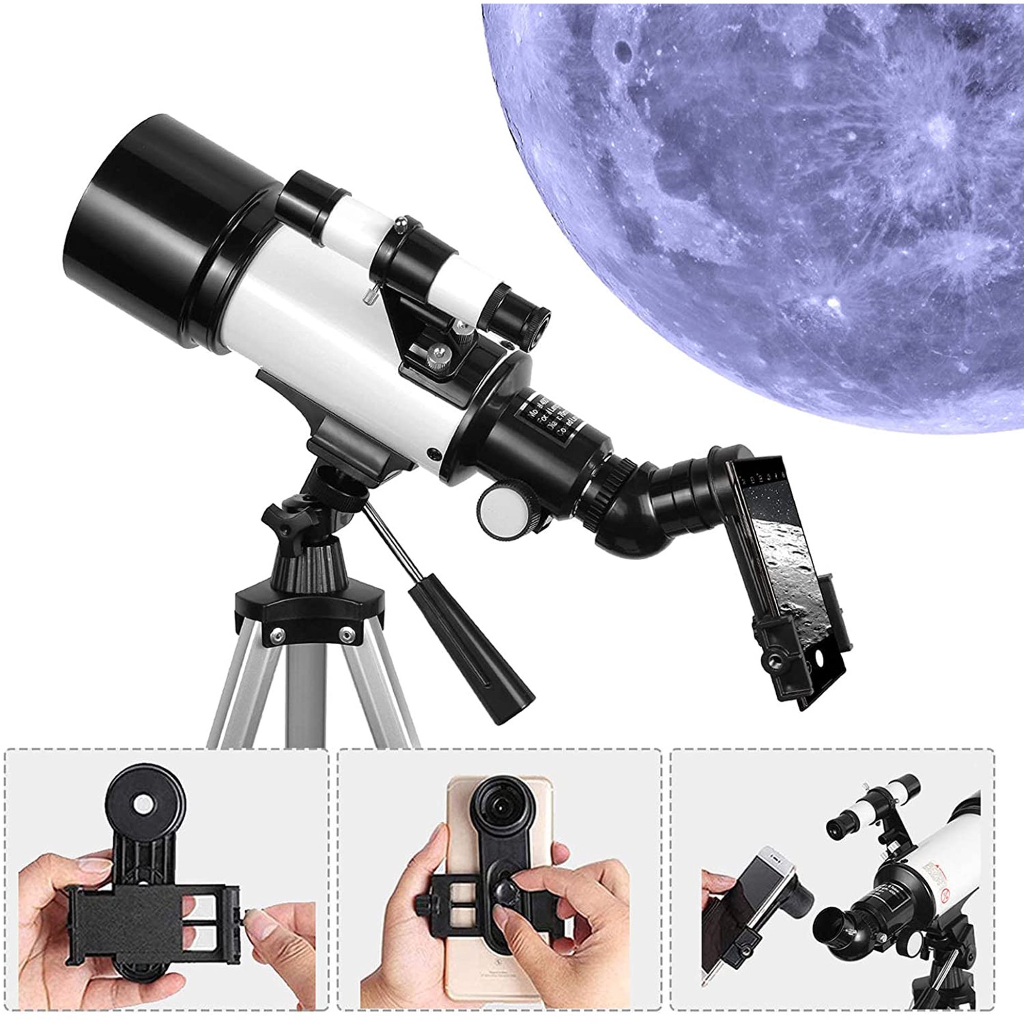 Skonyon 70mm Astronomy Refractor Telescope With Adjustable Tripod