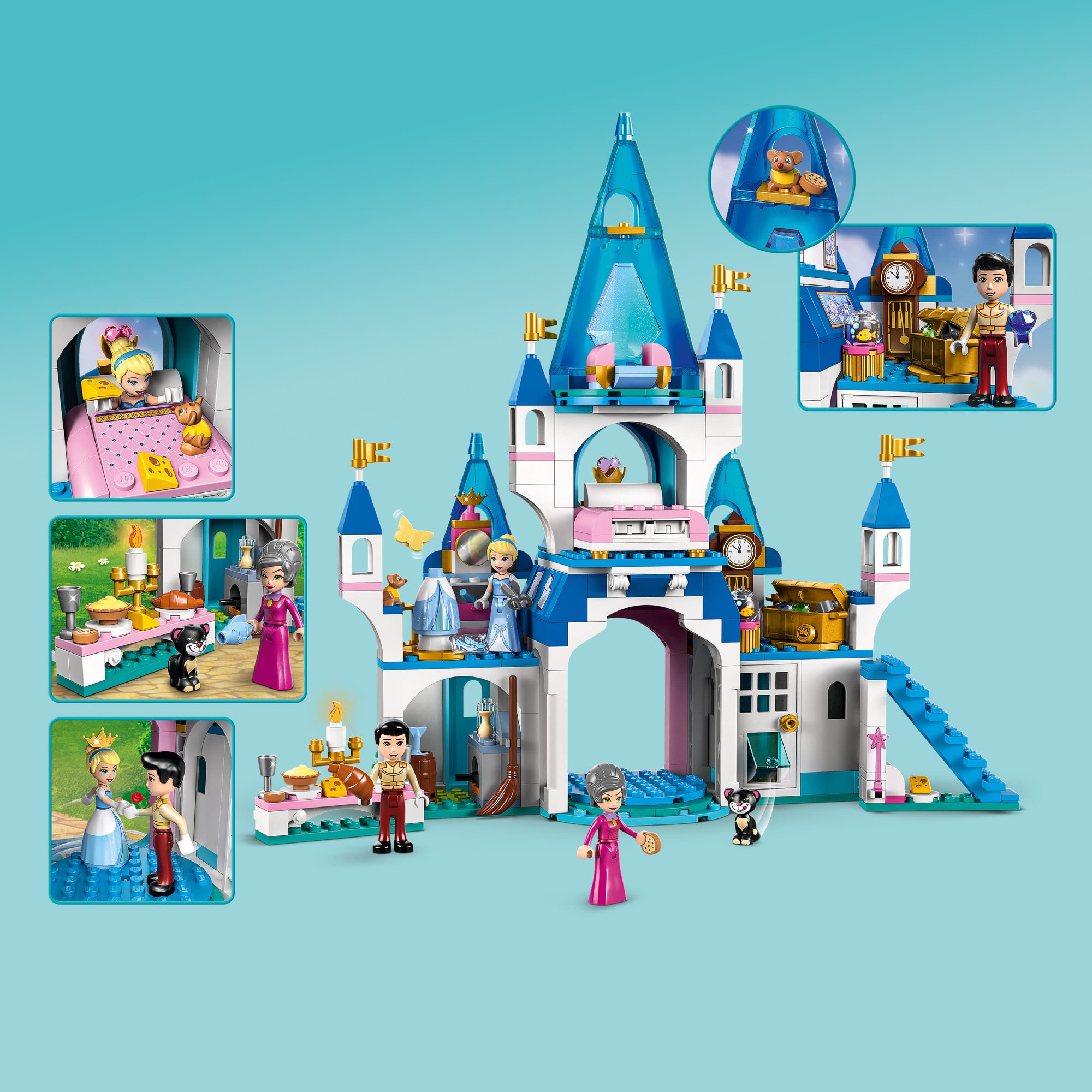 Lego Disney Cinderella and Prince Charming's Castle 43206 Building Set (365 Pcs)