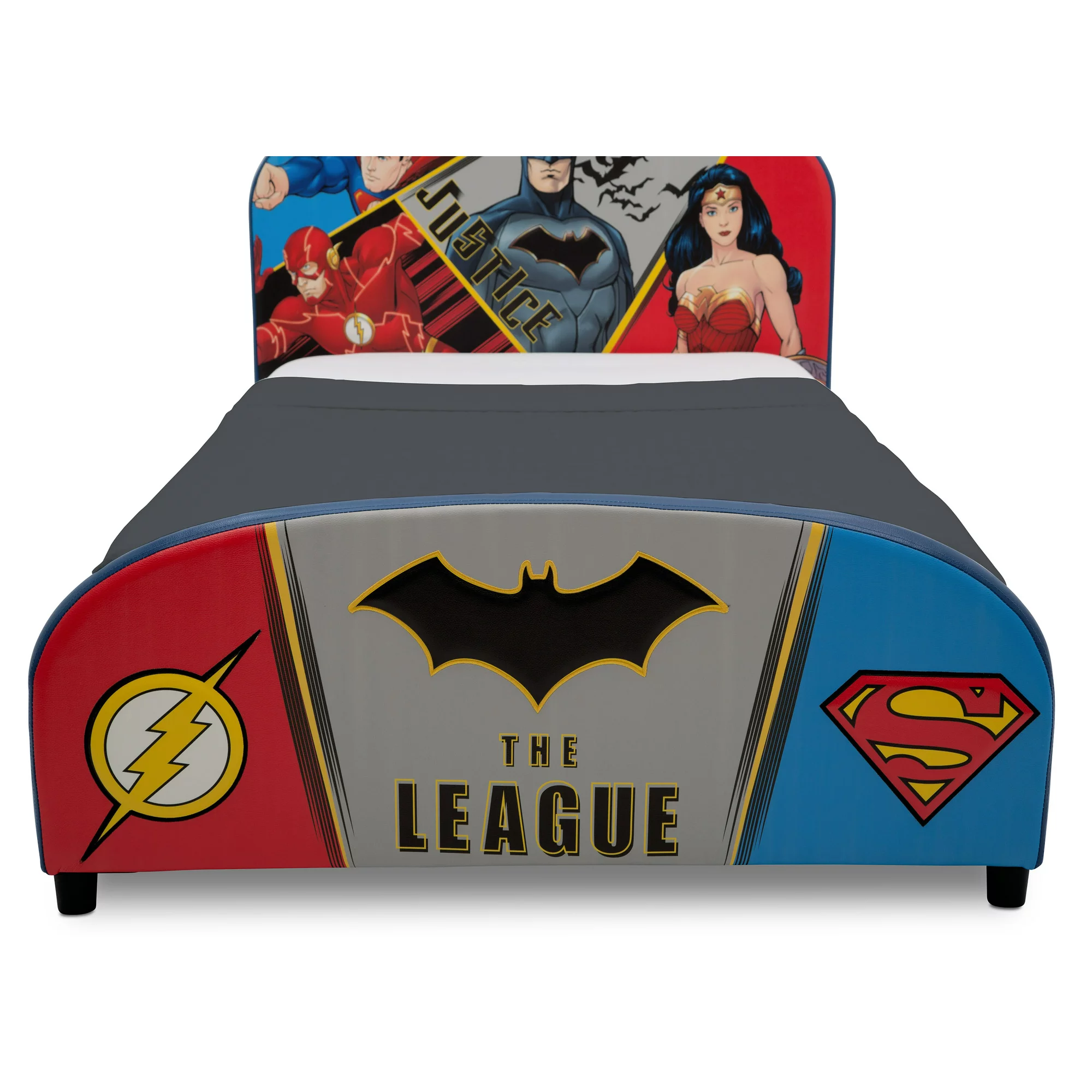 Delta Children DC Comics Justice League Upholstered Bed. Twin. Blue
