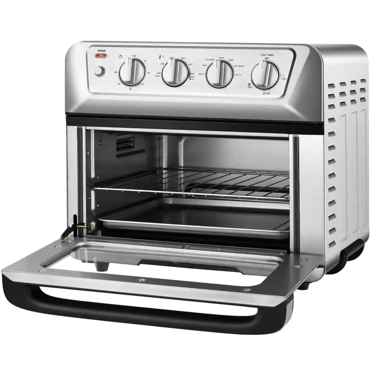 Costway 21.5 Qt. Silver Air Fryer Toaster Oven 1800-Watt Countertop Convection Oven with Recipe