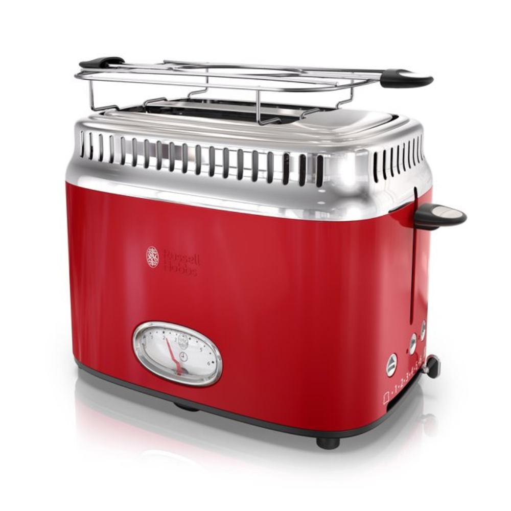 Russell Hobbs Retro Style 2-Slice Toaster. Red. TR9150RDR