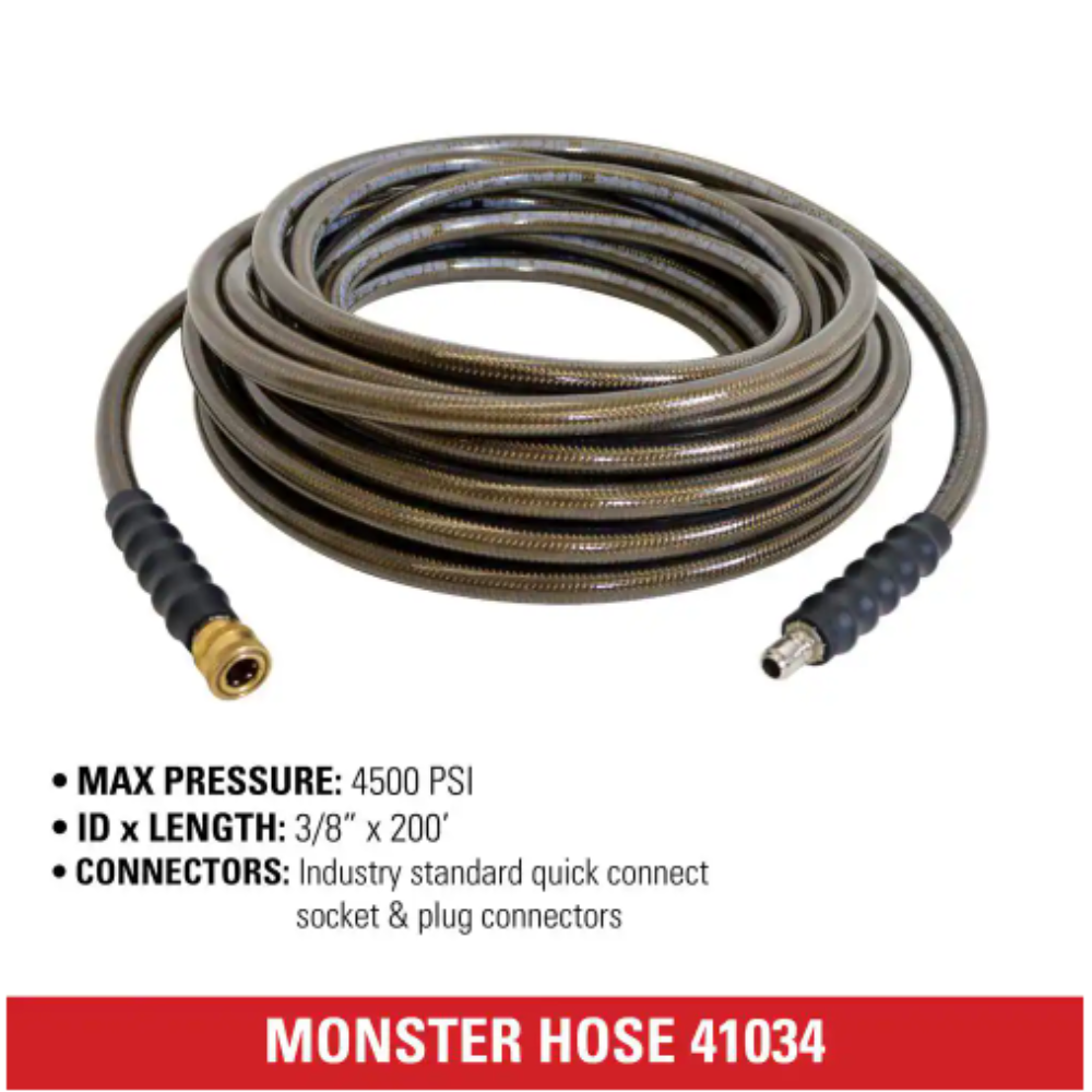 Simpson Monster Hose 3/8 in. x 200 ft. Replacement/Extension Hose with QC Connections for 4500 PSI Cold Water Pressure Washers
