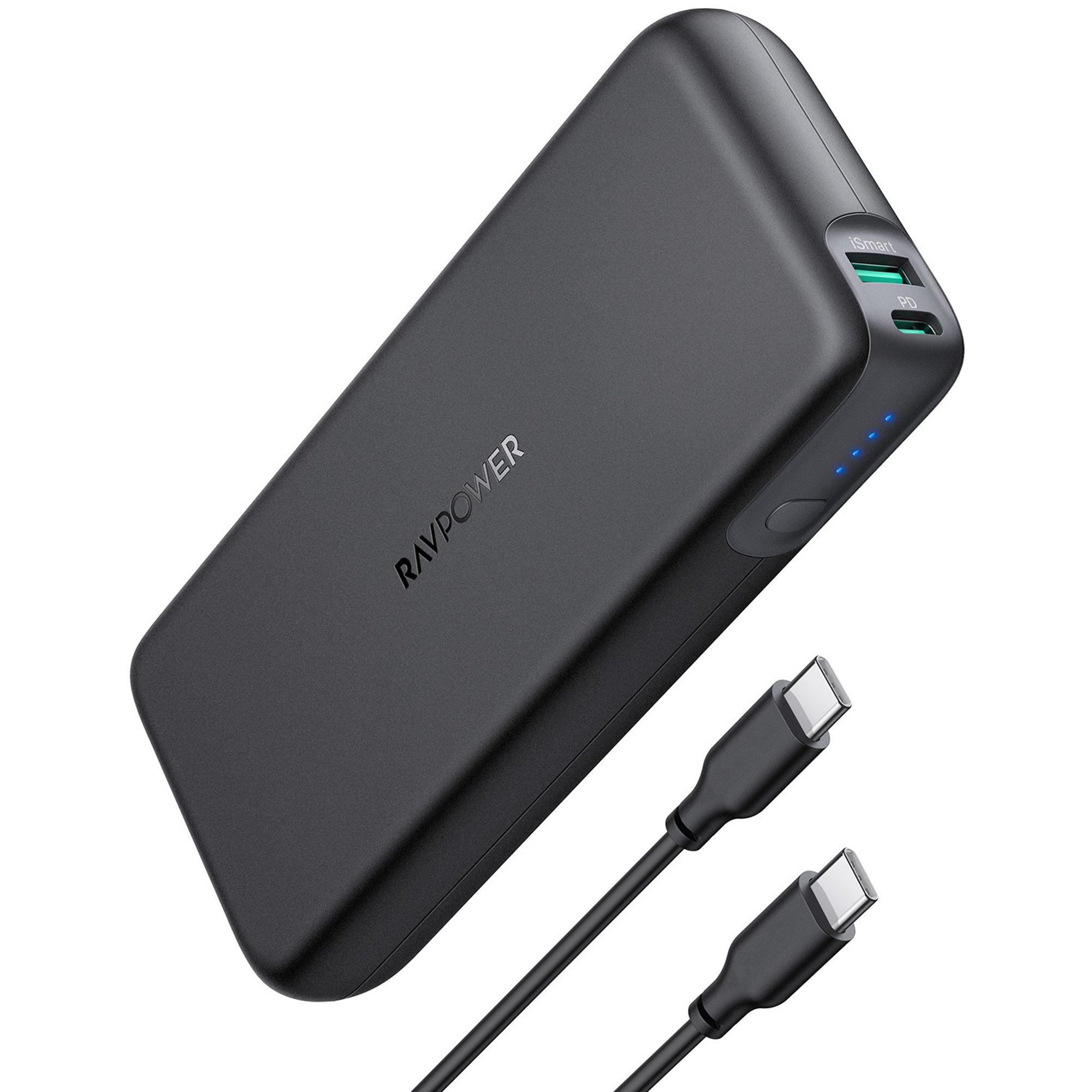 RAVPower 60W Portable Charger 20000mAh Power Bank with 2-Port High-Speed PD Pioneer