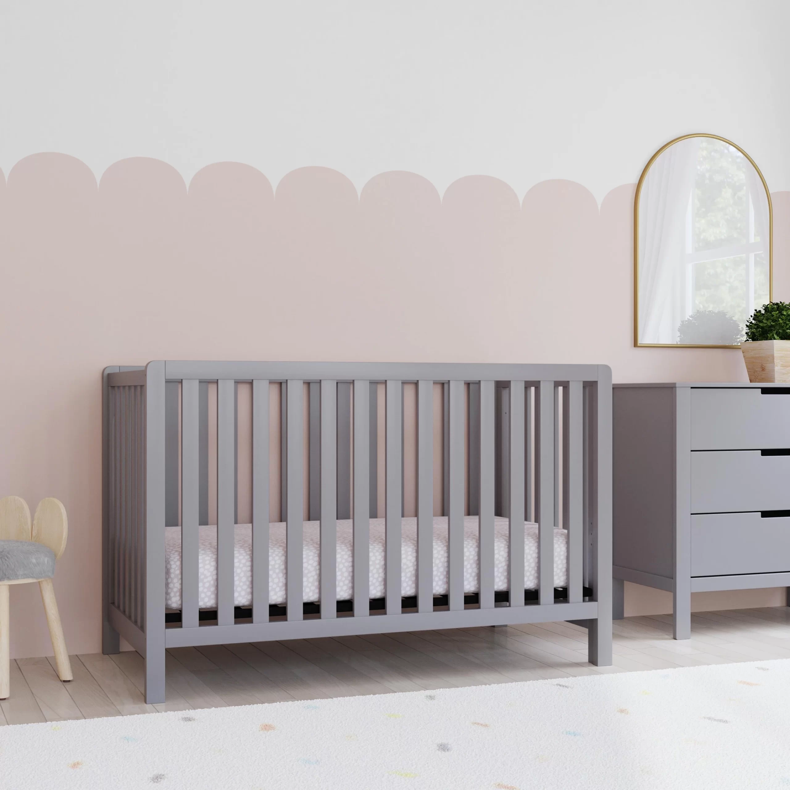 DaVinci Colby 4-in-1 Low-Profile Convertible Crib. F11901G. Gray