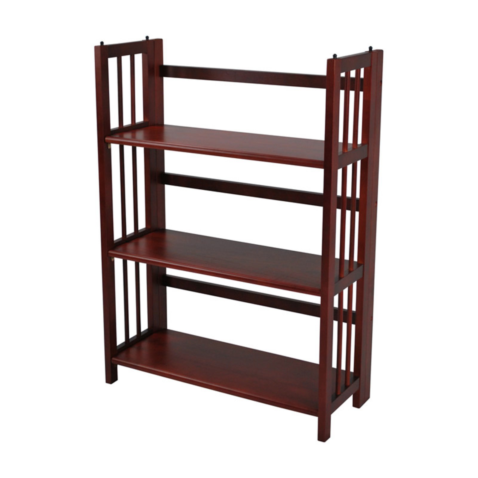 Yu Shan 3-Tier Stackable Folding Bookcase. Mahogany