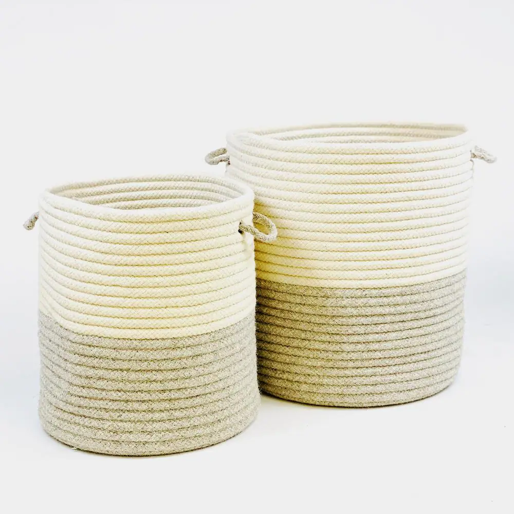 Colonial Mills All-Natural 2 Tone Woven Hampers - Light Grey 17 in. x 17 in. x 22 in.