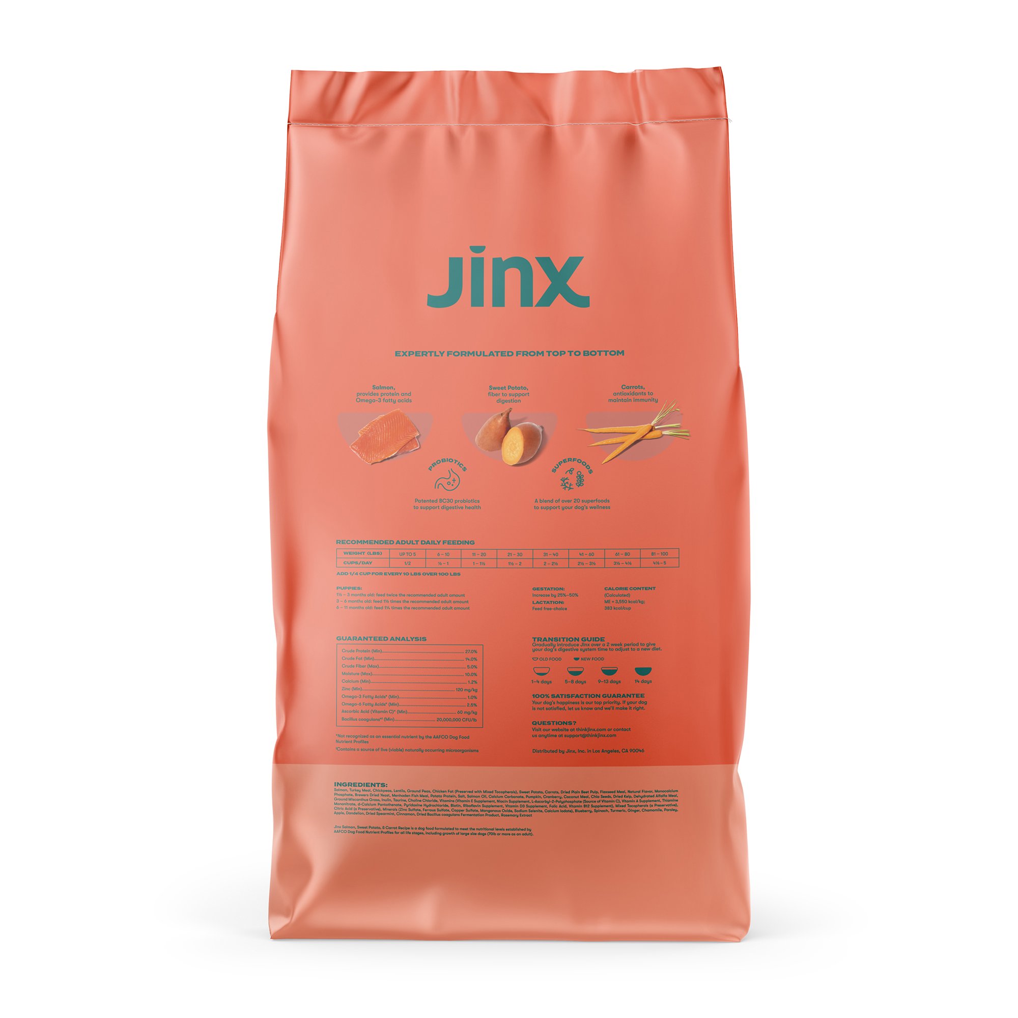 Jinx Salmon. Sweet Potato & Carrot Dry Dog Food. Grain Free. 23.5 lb. Bag