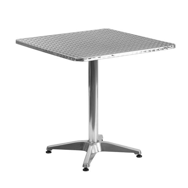 Flash Furniture Mellie 27.5” Square Aluminum Indoor-Outdoor Table with Base