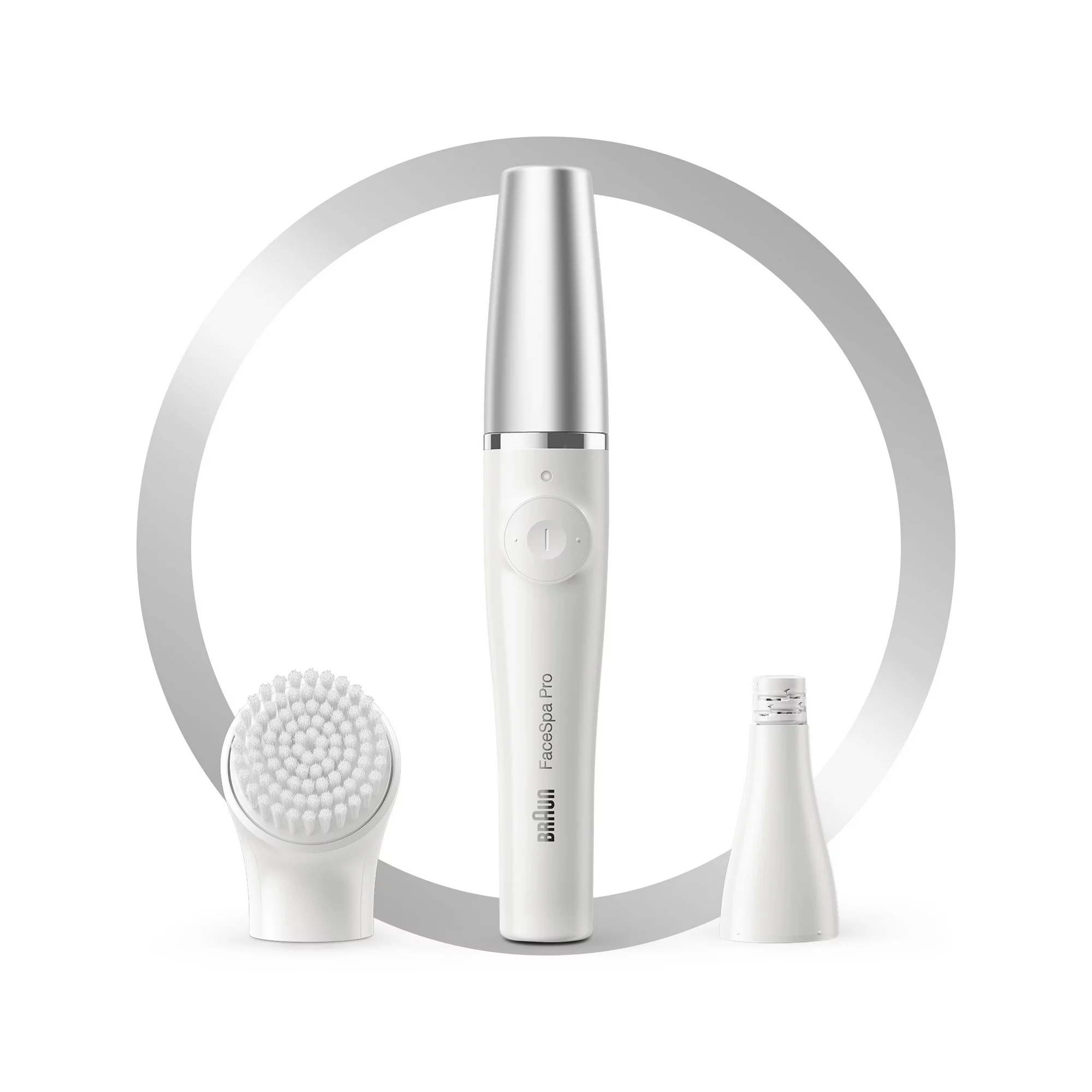 Braun 910 FaceSpa Pro Facial Epilator Kit. White and Silver