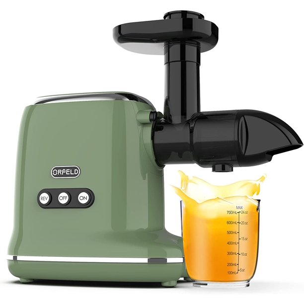 Orfeld Masticating Juicer for Fruits & Vegetable Cold Press Juicer with 95% Juice Yield Purest Juice. Green