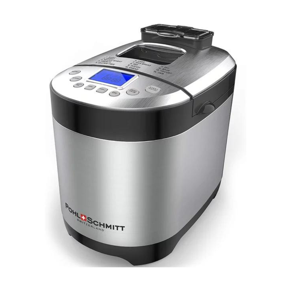 Pohl Schmitt Stainless Steel Bread Machine Bread Maker. 2LB 17-in-1. 14 Settings Incl Gluten Free & Fruit
