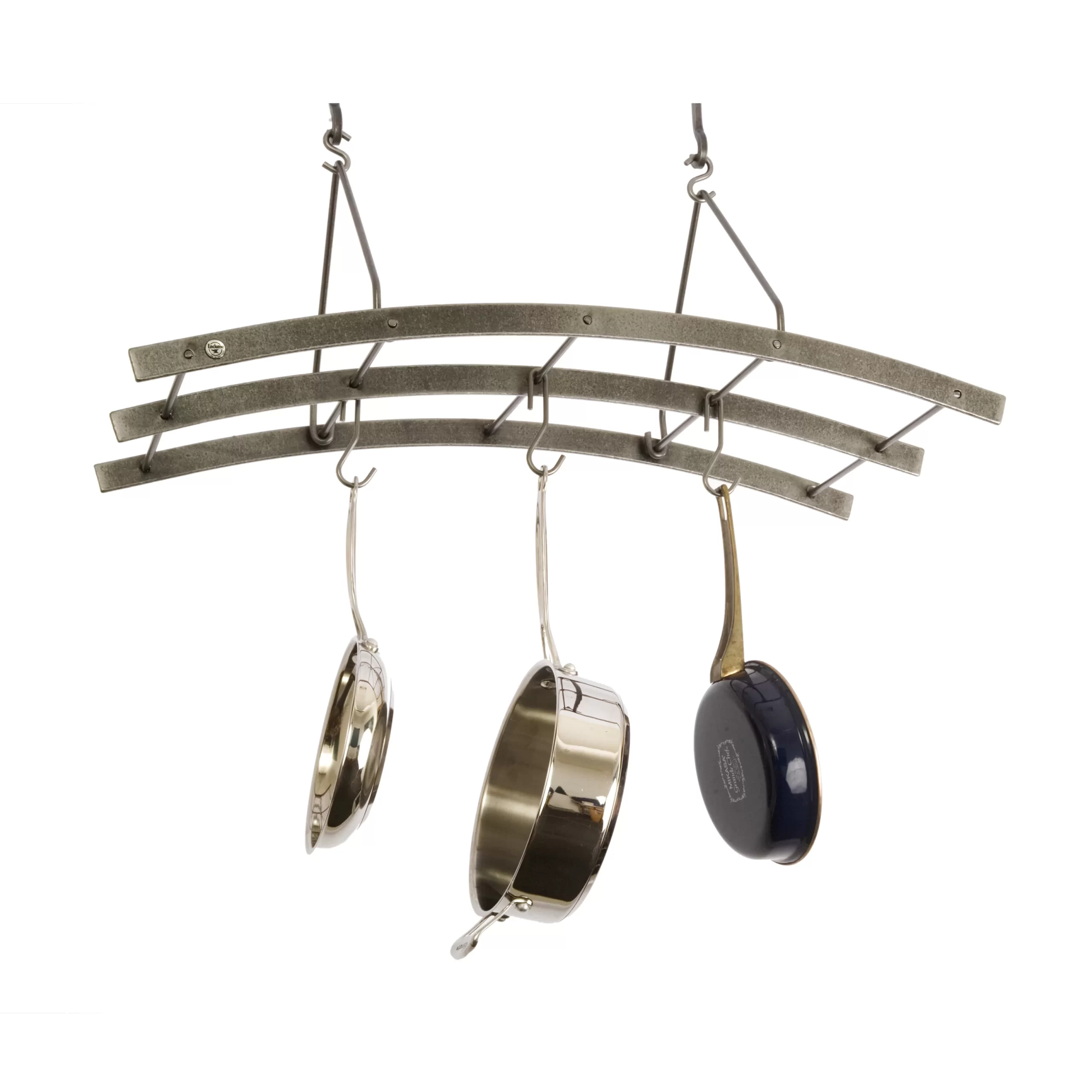 Enclume Premier Handcrafted Reversible Arch Ceiling Pot Rack. Hammered Steel