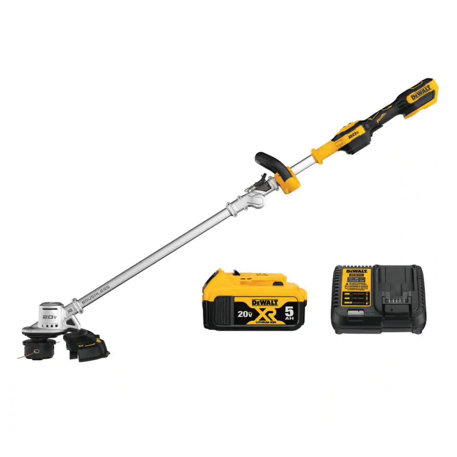 Dewalt 20v Max Lithium-Ion Brushless Cordless String Trimmer with (1) 5.0Ah Battery & Charger Included (DCST922P1)