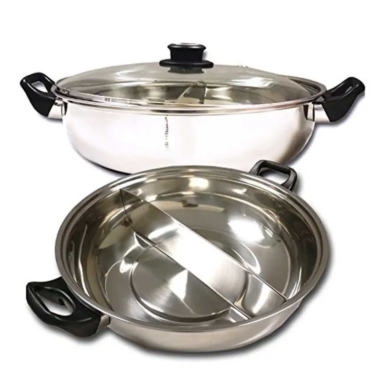 Sonya Shabu 7.75 In. Stainless Steel Electric Wok Mongolian Hot Pot With Broiler