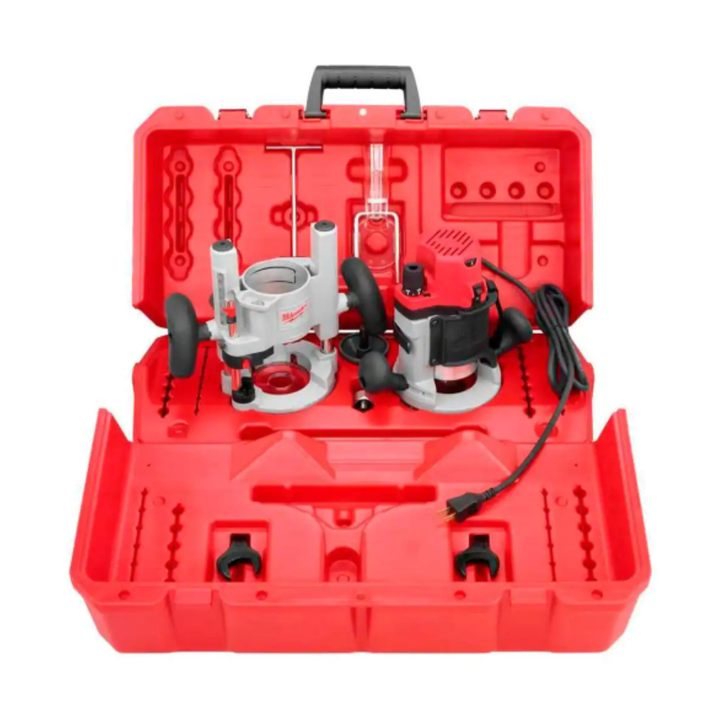 Milwaukee 2-1/4 Max-Horsepower EVS Multi-Base Router Kit with Plunge Base and BodyGrip Fixed Base