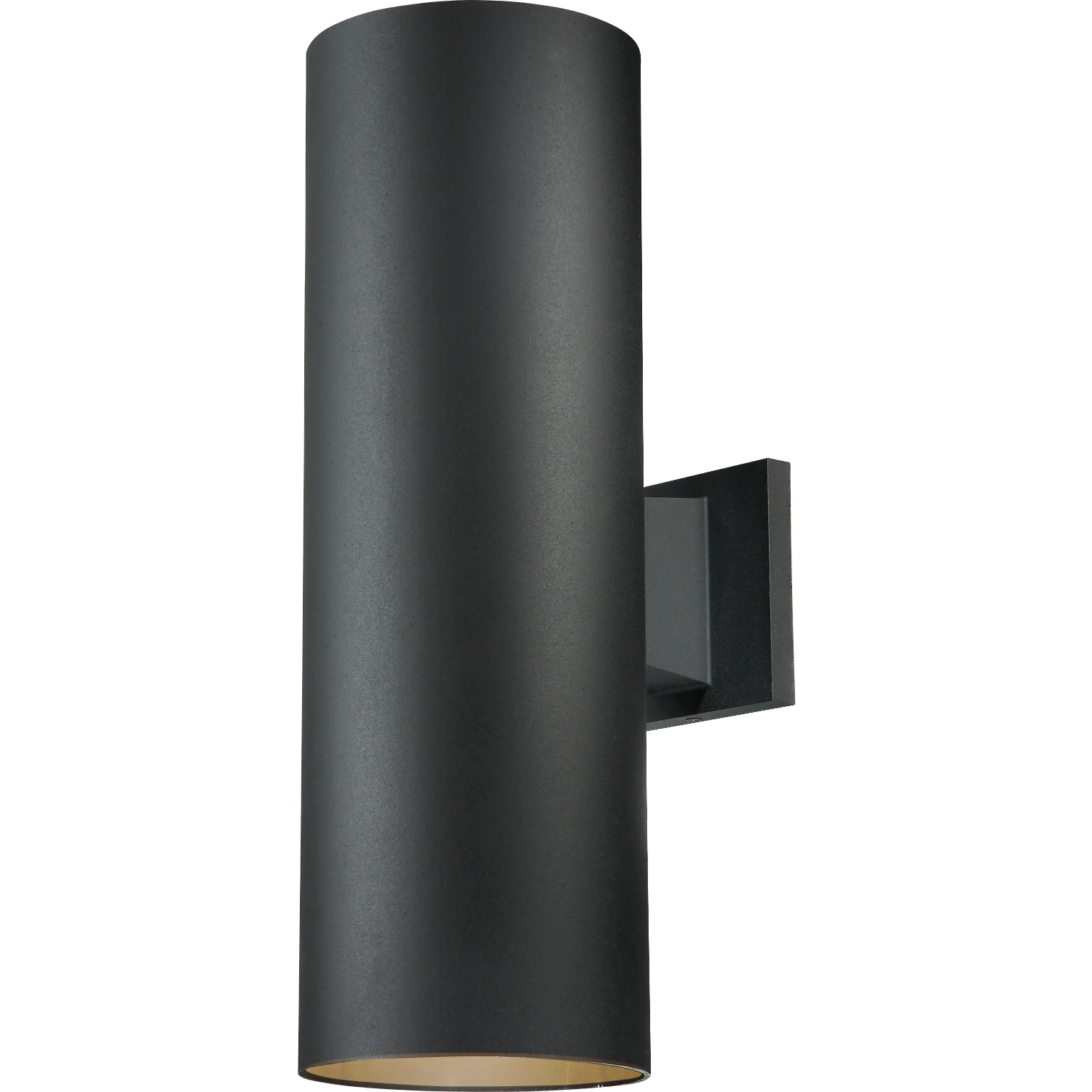 Volume Lighting Large 2-Light Black Aluminum Integrated LED Outdoor/Indoor Wall Mount Cylinder Light Sconce