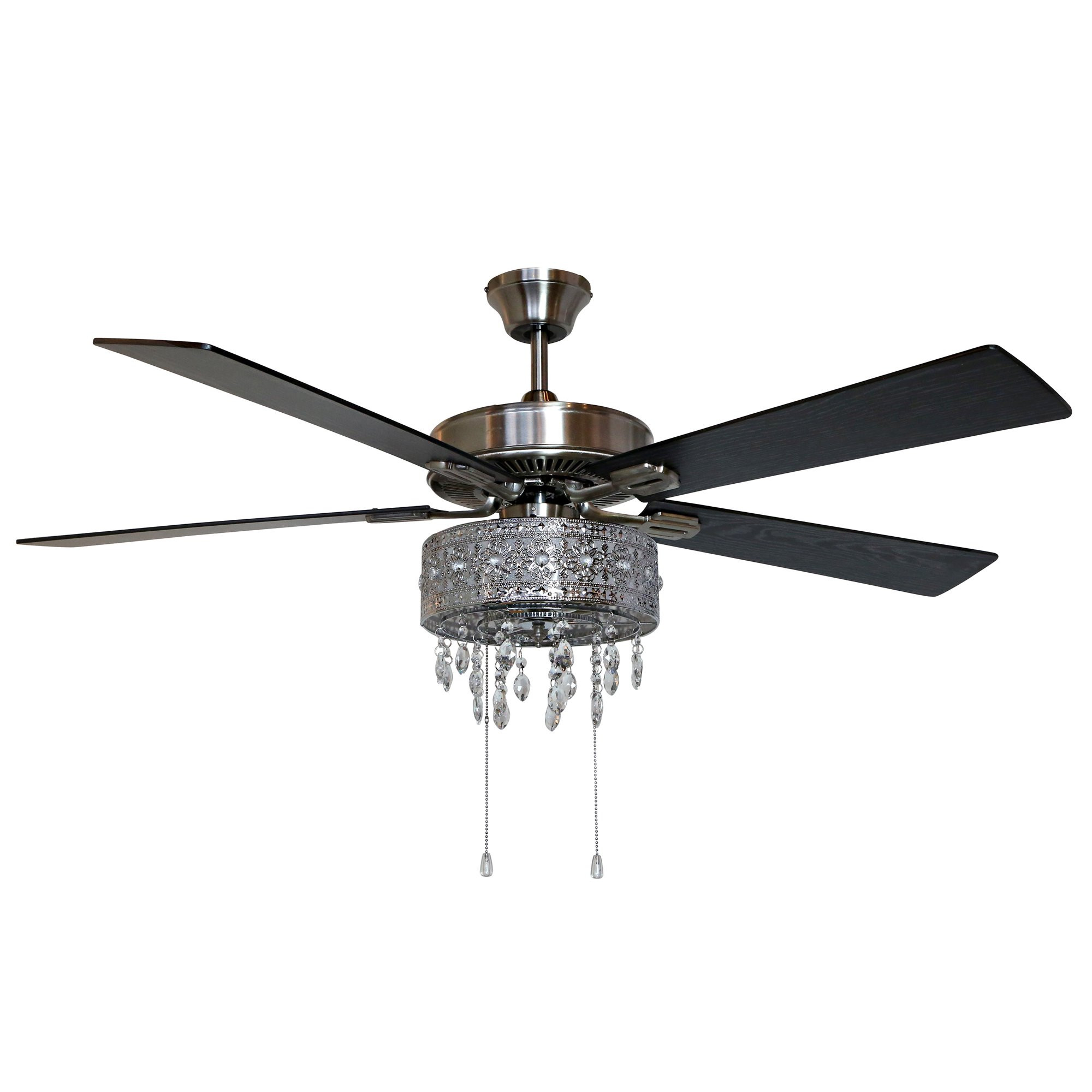River of Goods 52-Inch Grandeur Crystal Chandelier LED Ceiling Fan with Light