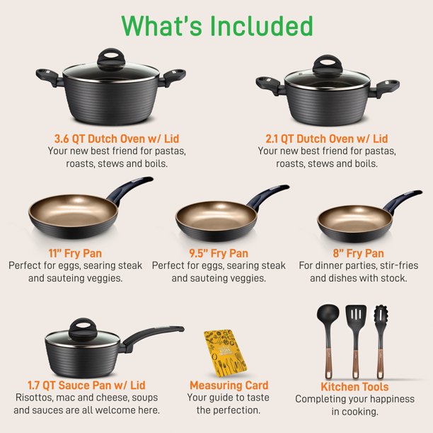 NutriChef Ridge Line Nonstick Kitchen Cookware Pots and Pan. 12 Pieces Set. Gray