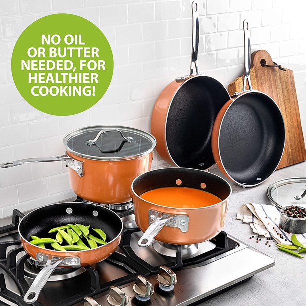 Gotham Steel Stackmaster 10 Piece Stackable Pan Non-Stick Cookware Set