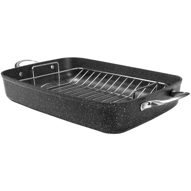 THE ROCK by Starfrit 10 Piece Cookware Set Bonus 17″ Roaster With Rack