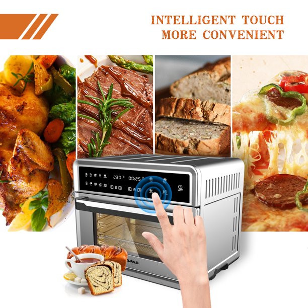 Kapas 1800W Smart Air Fryer Oven with 10-In-1 Presets in Electric Digital Screen. 26.4 QT Capacity